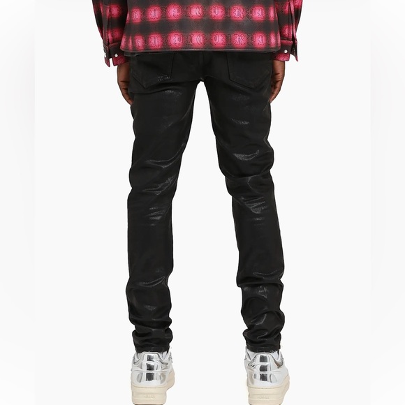 Purple Brand Coated Sleek Black Skinny Jeans for Men Size 31 NWT - Picture 2 of 14